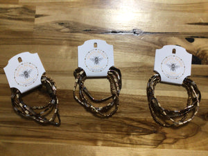 Queen Beadz - 4 Strand Bracelet Pack - Brown, Cream & Taupe