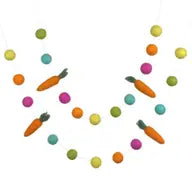 Matthew + Mae Felt Carrot Garland Decor - Bright Color Felt Balls