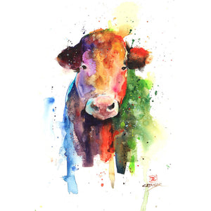 5 X 7" Greeting Card  'Happy Cow'