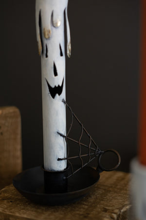 Kalalou - Painted Metal Ghost Taper Candle Holder