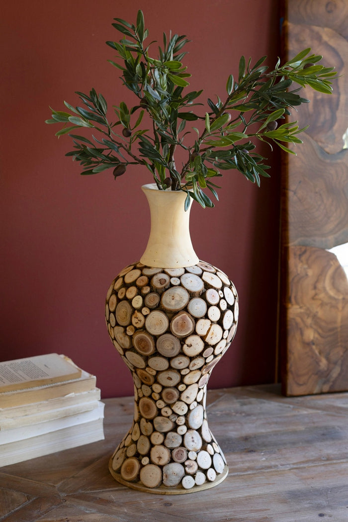 Kalalou - Spliced Wood Bulb Vase