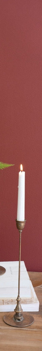 Kalalou - Tall Antique Brass Taper Candle Holders (Assorted Sizes)