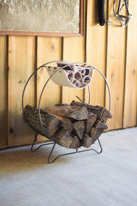 Kalalou - Round Log Holder with Kindling Sling