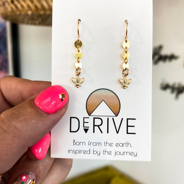 Derive Jewelry - Bee Charm Coin Earrings