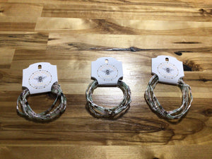 Queen Beadz - 4 Strand Bracelet Pack -Mint & Platinum