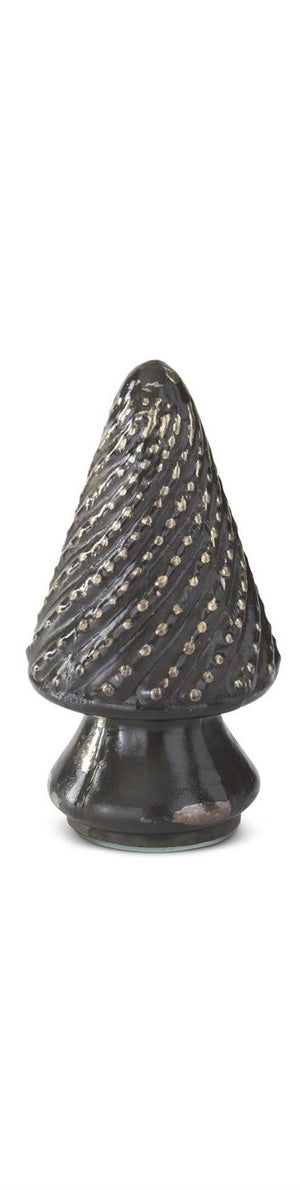 K&K Interiors - Mini Pewter Mercury Glass Christmas Trees (assorted design)