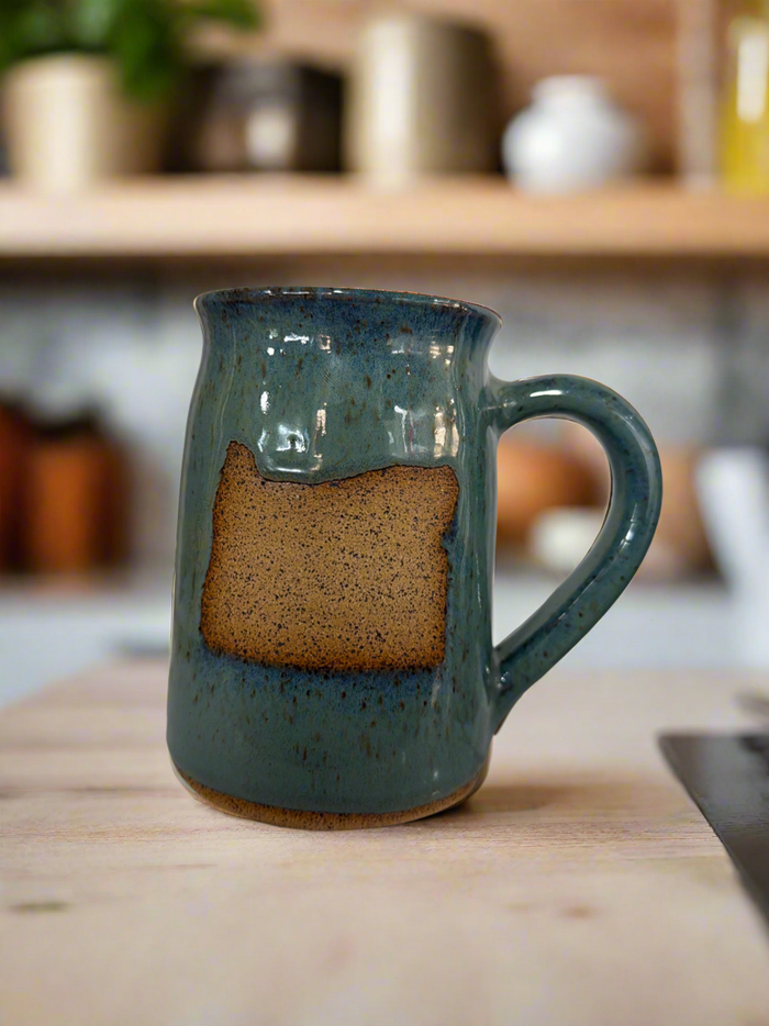 Sawdust and Clay - Artisan Oregon State Mugs - Teal