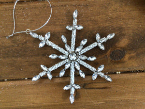 Demdaco - Sparkly Silver Snowflake Ornaments