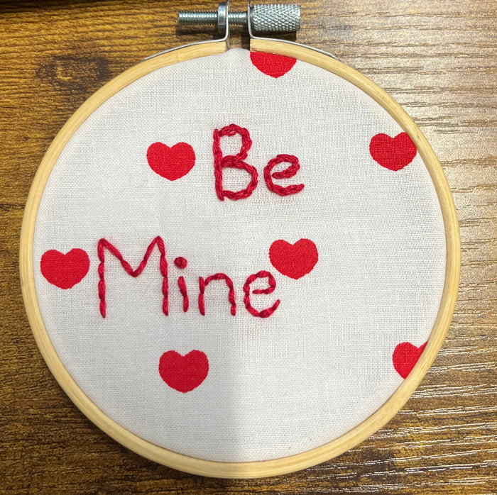 Sass At Home - "Be Mine" Embroidery Hoop Art