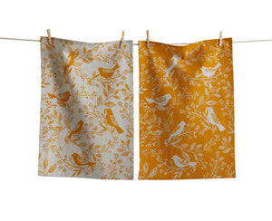 Tag - Canyon Print Yellow Birds & Vines Set of 2 Tea Towels