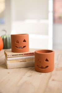 Kalalou - Short Terracotta Jack-O-Lantern