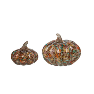 Transpac - Glass Autumn Confetti Pumpkins