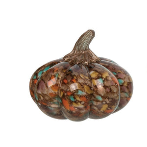 Transpac - Glass Autumn Confetti Pumpkins