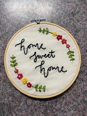 Sass At Home - Home Sweet Home Embroidery Hoop Art