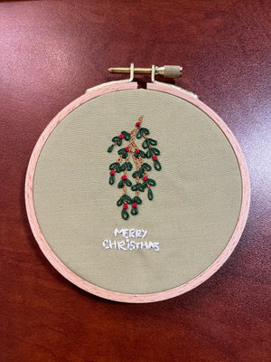 Sass At Home - "Merry Christmas" Embroidery Hoop Art