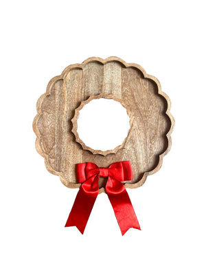 Mary Square - Wood Wreath Board with Bow