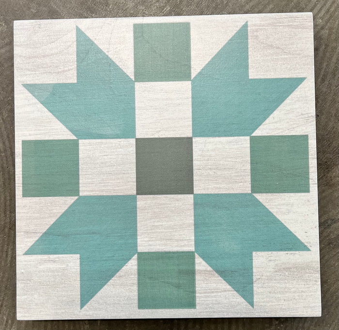 Demdaco - Blue and Green Quilt Wall Art