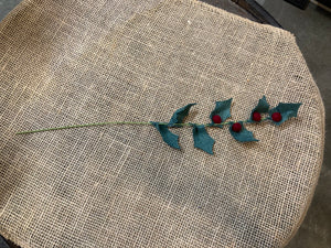 Fleurish Felt Flower Co. - Felt Holly Stem