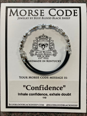 Blue Blood Black Sheep - Morse Code Wrap Bracelet "Confidence"