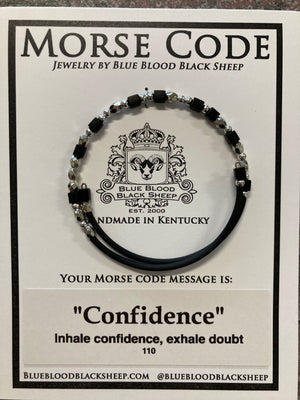 Blue Blood Black Sheep - Morse Code Wrap Bracelet "Confidence"