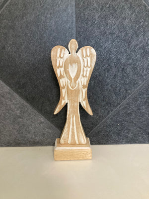 Mary Square - Feathered Wood Angel