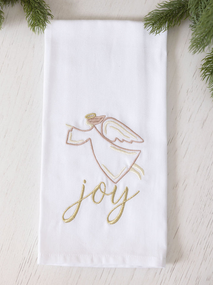 Mary Square - Gold Emroidered Christmas Tea Towels Assorted