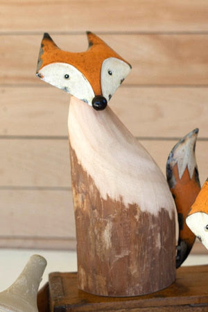 Kalalou - Recycled Wood and Iron Fox (Assorted)