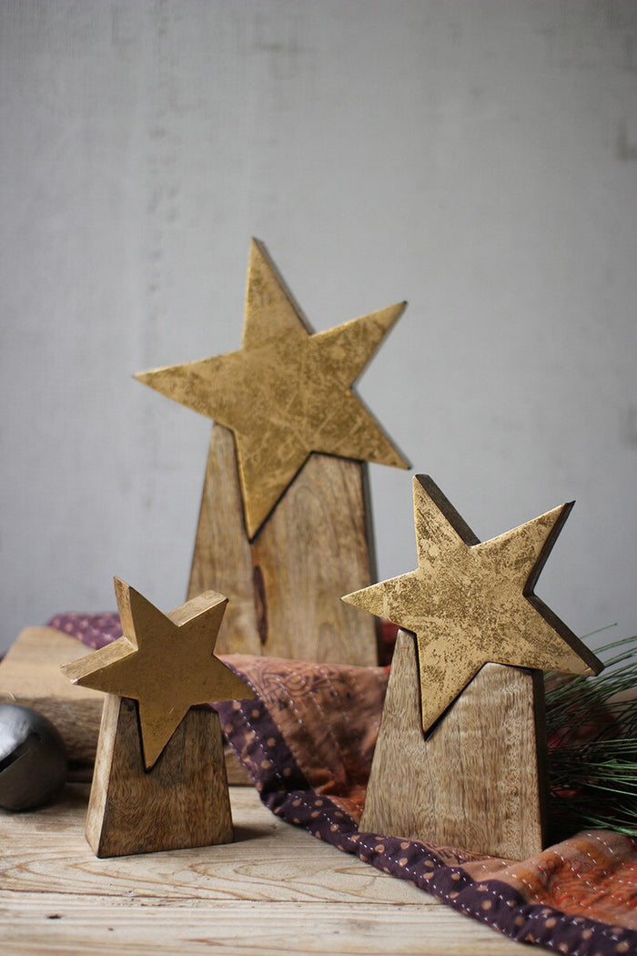 Kalalou - Wooden Star on Base (Assorted Sizes)