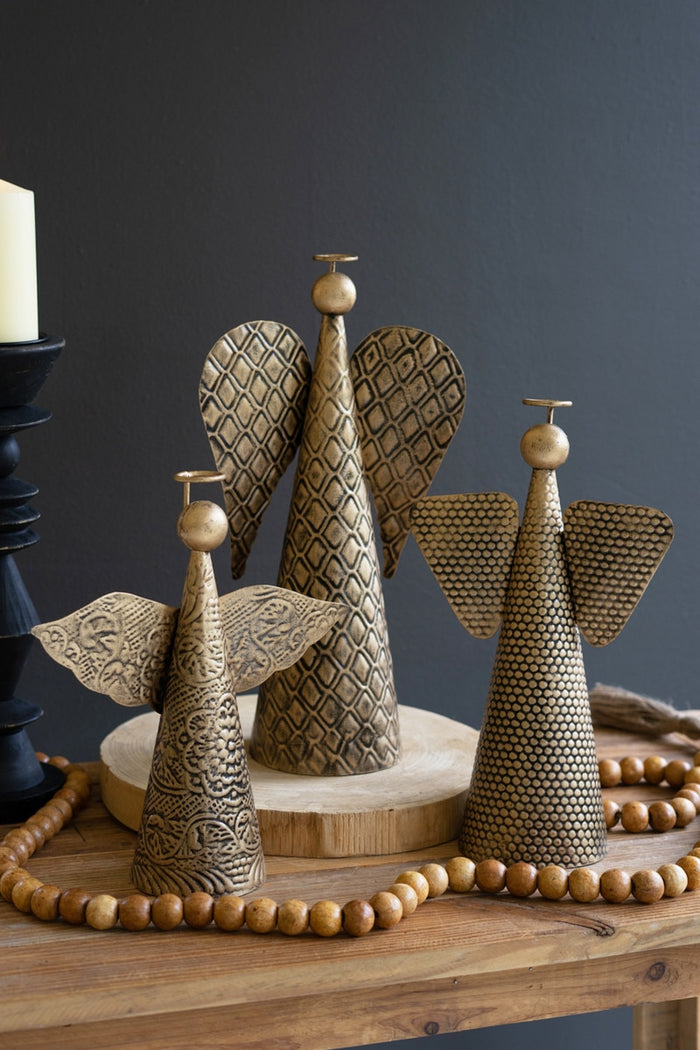 Kalalou - Antique Gold Table Top Christmas Angels (Assorted)