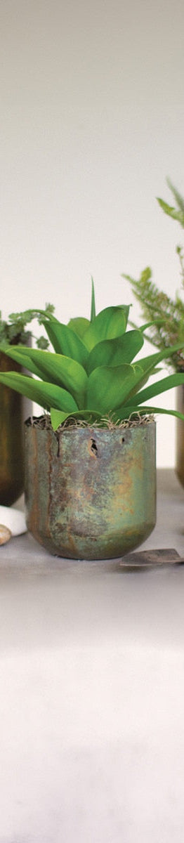 Kalalou - Rustic Verdigris Iron Planters (Assorted Sizes)