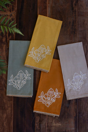 Kalalou - Mushroom Embroidered Tea Towels (Assorted)
