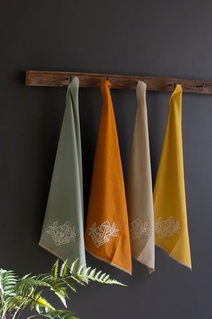 Kalalou - Mushroom Embroidered Tea Towels (Assorted)