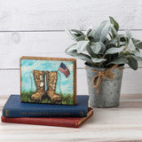 Primitives by Kathy - Soldier's Boots Block Sign