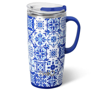 Swig Life - Indigo Tiles - Travel Mug - (22oz)