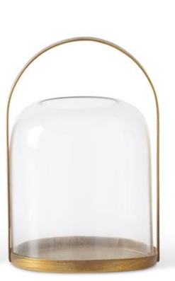 K&K Interiors - Round Gold Metal Lantern Candleholders (Assorted Sizes)