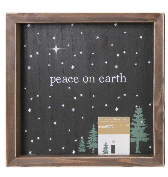 Transpac - Wood Peace and Joy Block Decor (Assorted)