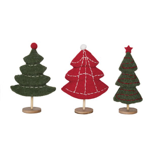 Transpac - Plush Decorative Trees on Wood Base