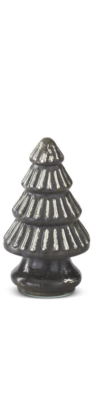 K&K Interiors - Mini Pewter Mercury Glass Christmas Trees (assorted design)