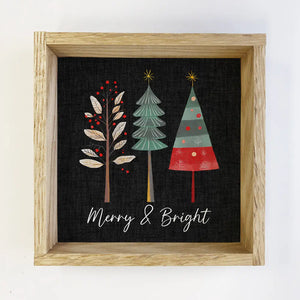 Hangout Home - Merry and Bright Trees Framed Sign