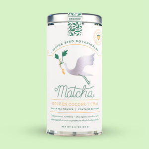 Flying Bird Botanicals - Golden Coconut Chai Matcha - Large Tin