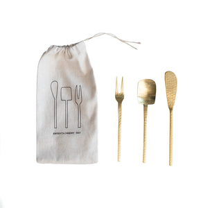 Creative Co-Op - Hammered Stainless Steel Utensils