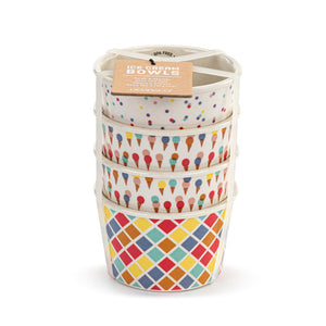 Demdaco - Ice Cream Melamine Bowls Set of 4