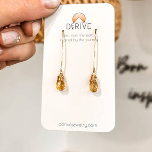 Derive Jewelry - Citrine Threader Earrings