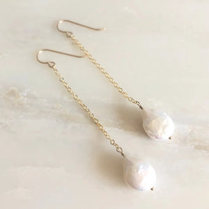 Derive Jewelry - Freshwater Pearl Coin Drop Earrings