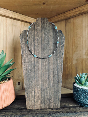 Wild Hancock Creations - Navajo Pearl Choker w/Genuine Turquoise Choker