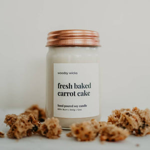 Woodsy Wicks - Fresh Baked Carrot Cake Candle 12oz