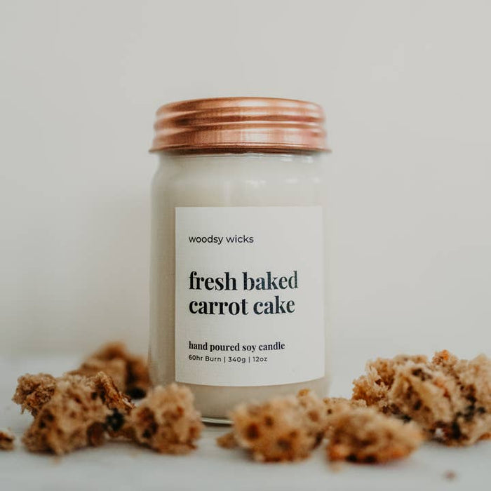 Woodsy Wicks - Fresh Baked Carrot Cake Candle 12oz