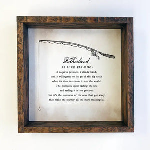 Hangout Home - Fatherhood Is Like FIshing Canvas Art