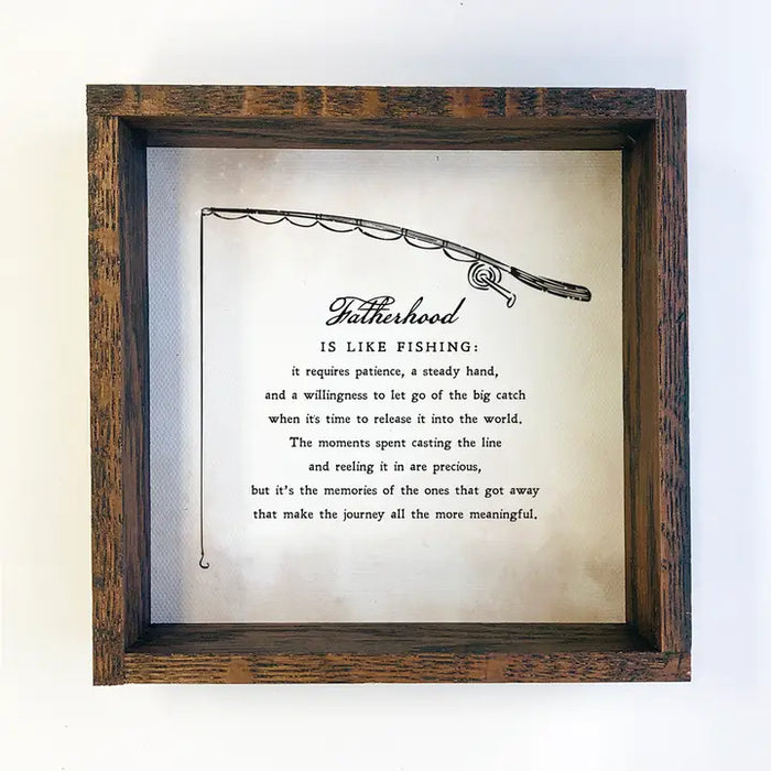 Hangout Home - Fatherhood Is Like FIshing Canvas Art