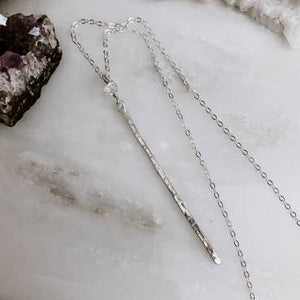 Derive Jewelry - Sterling Silver Wanderer's Stick Necklace with Herkimer Diamond